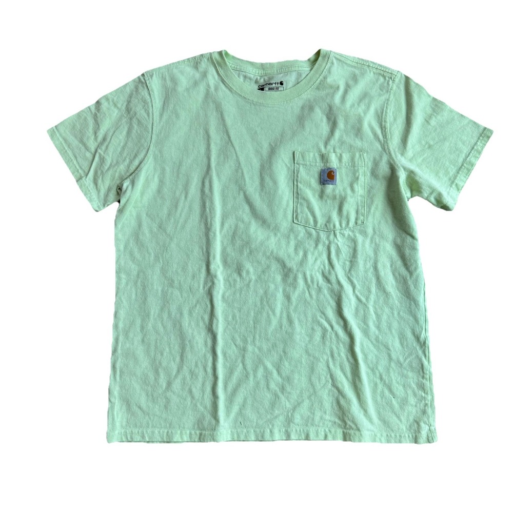 Carhartt Yellow/Green Loose Fit T-Shirt Size Large Boys 12-14